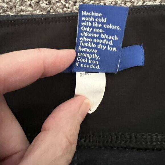 Womens APT 9 Navy Mid Rise Leggings Size Large Large Waist Band - Picture 7 of 11